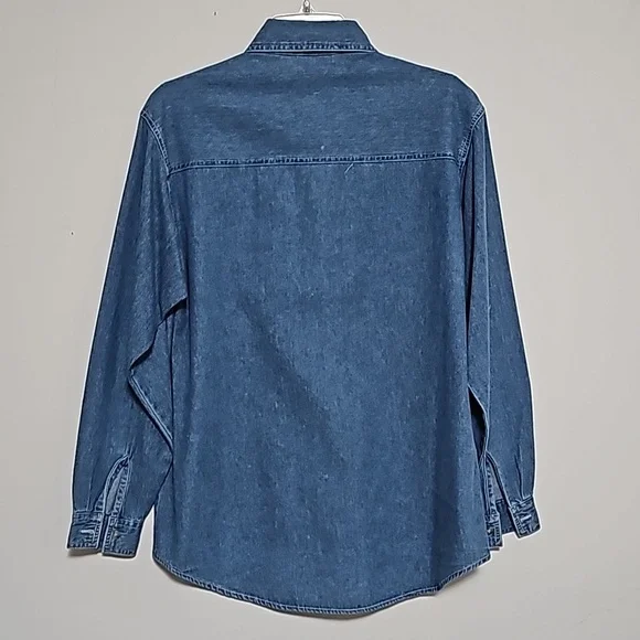 Bobbie Brooks Christmas Long Sleeve Denim Top Sz S Bears Holidays Estate Sale - Picture 5 of 6